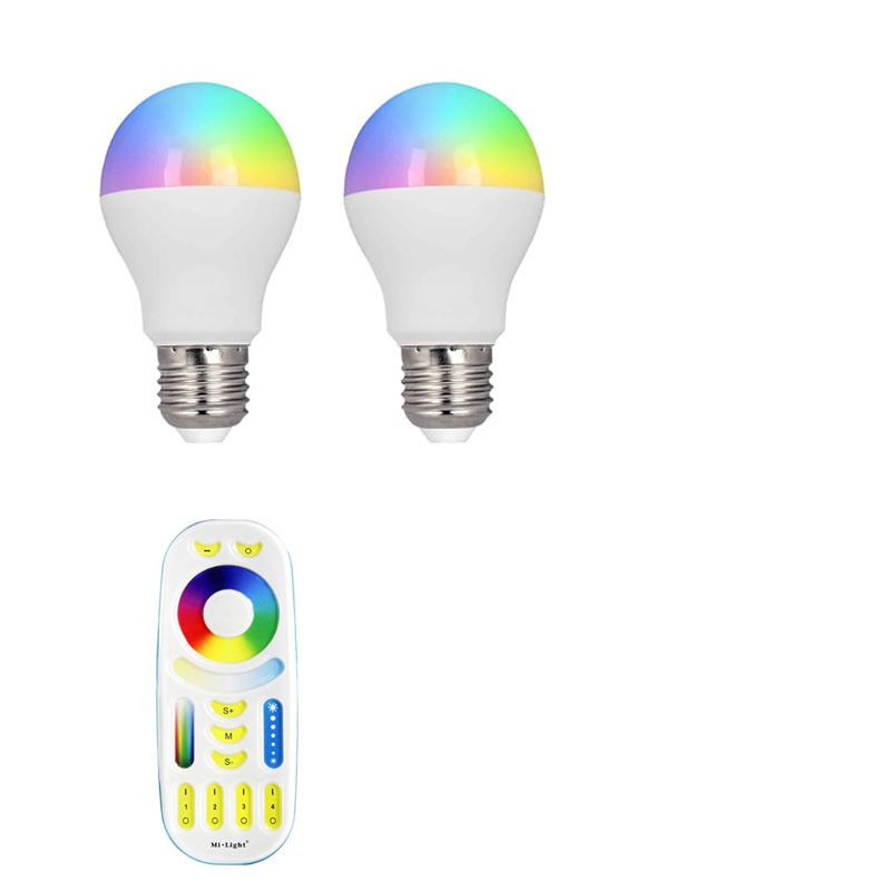 Beginners set - E27 - 2 wifi lampen - Kleur + DUAL WHITE Beginners set - E27 - 2 wifi lampen - Kleur + DUAL WHITE